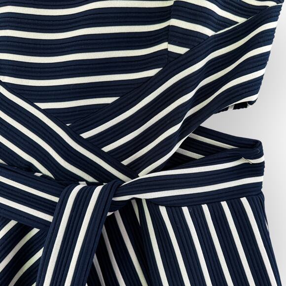 Hutch Anthropologie Navy Striped Cutout Midi Dress NWT ($148 Retail) | L [54] - Picture 5 of 11